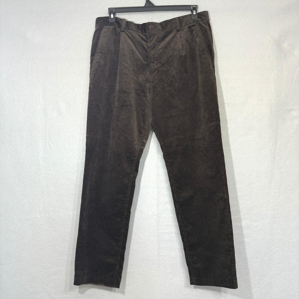 H&M Regular Fit Corduroy Pants Mens Size 36 Brown‎ Cotton Blend Preppy Casual